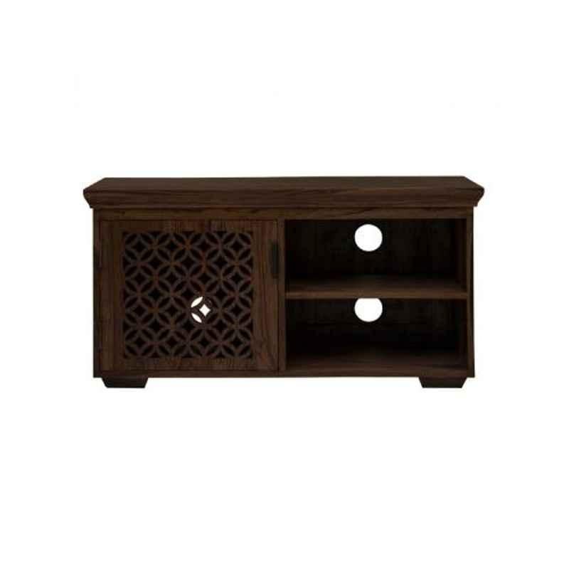 Angel Furniture Rosewood Glossy Finish Dark Brown Rectangular TV Unit Table, AF-150W