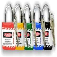 Asian Loto Red, Yellow, Green, Blue & Black Regular Shackle Jacket Padlock, ALC-LPR-RYGBK (Pack of 5)