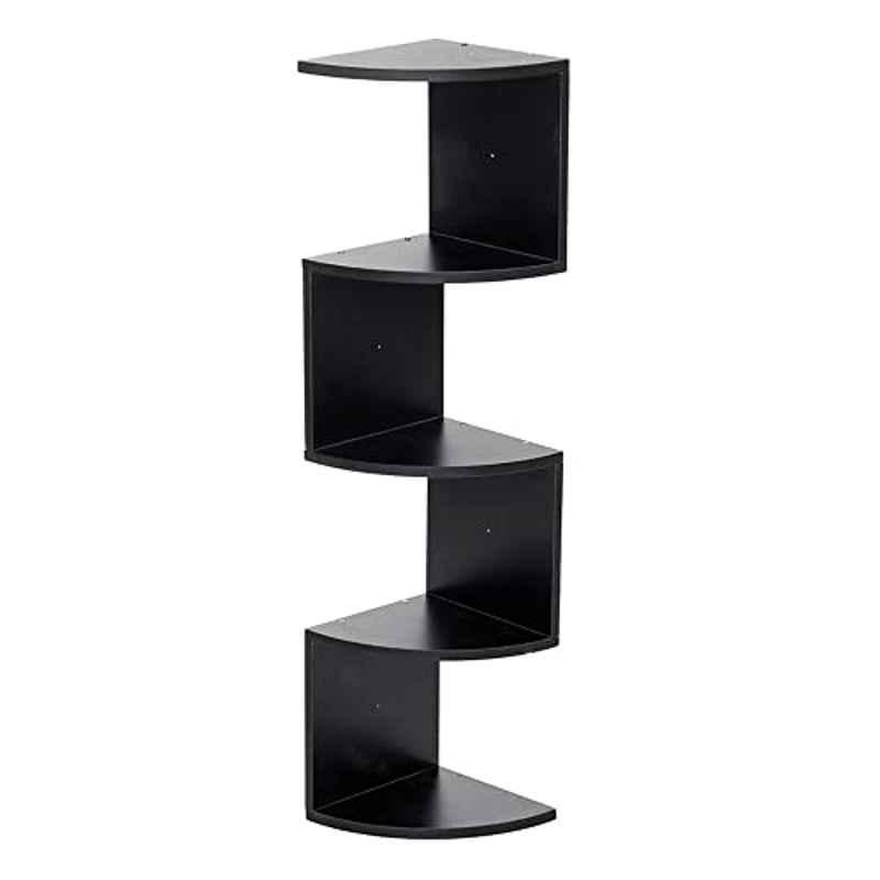 Rubik Black 5 Tier Corner Shelf