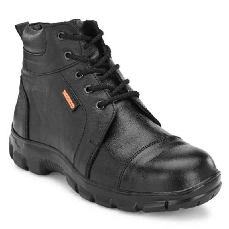Timberwood TW48 Leather Steel Toe Airmix Sole Mid Ankle Black Work Safety Boots, Size: 10
