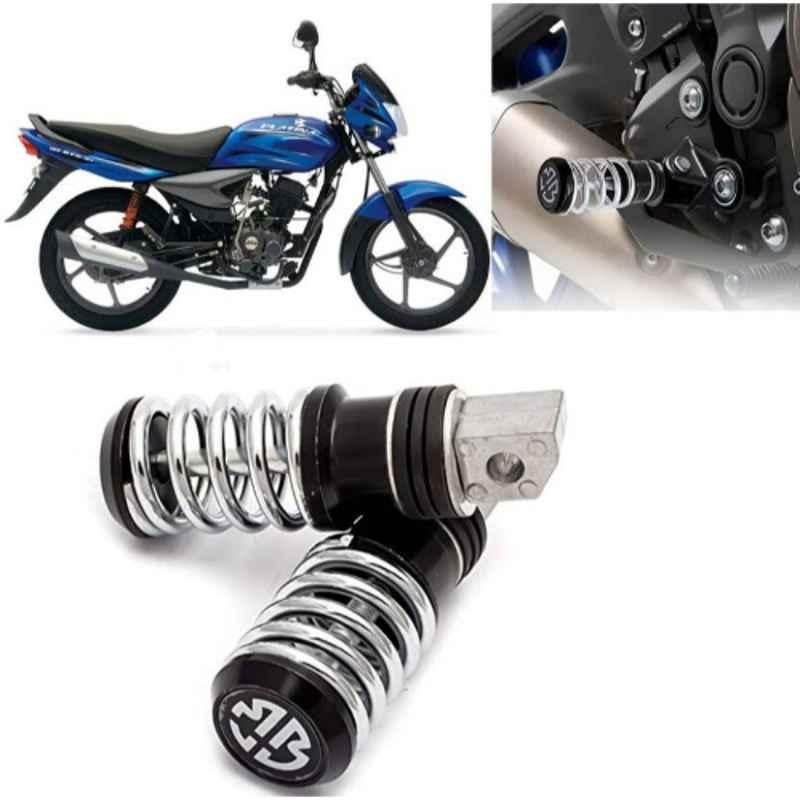 Auto Pearl 2 Pcs Steel Black Foot Rest Spring Coiled Set for Platina