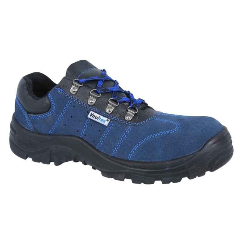 Vaultex BDL Suede Leather Blue & Black Safety Shoes, Size: 40