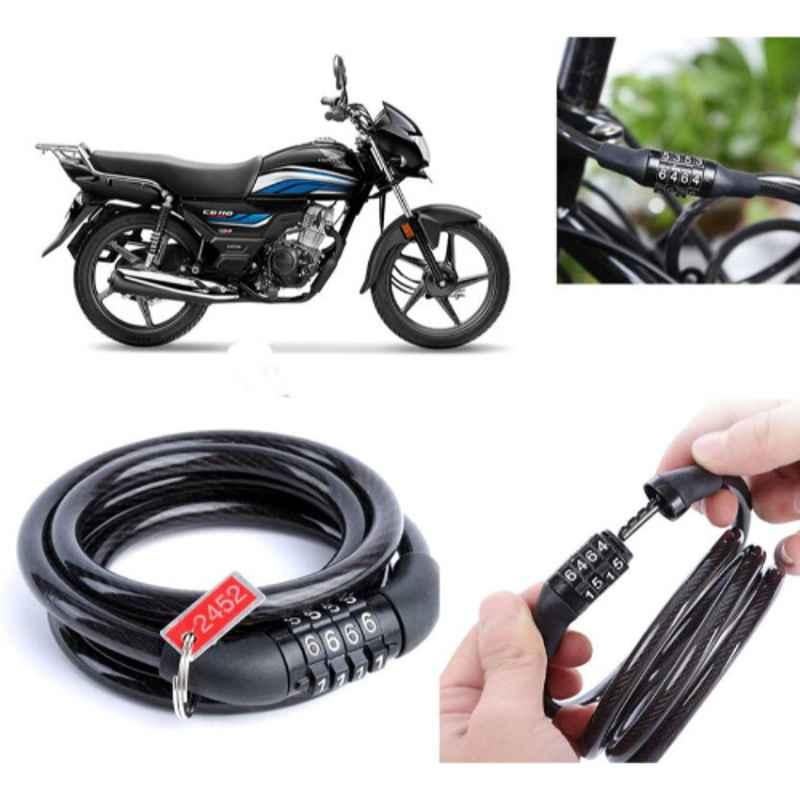 Auto Pearl PVC & Plastic Black Combination Cable Lock for CD 110 Dream, 751