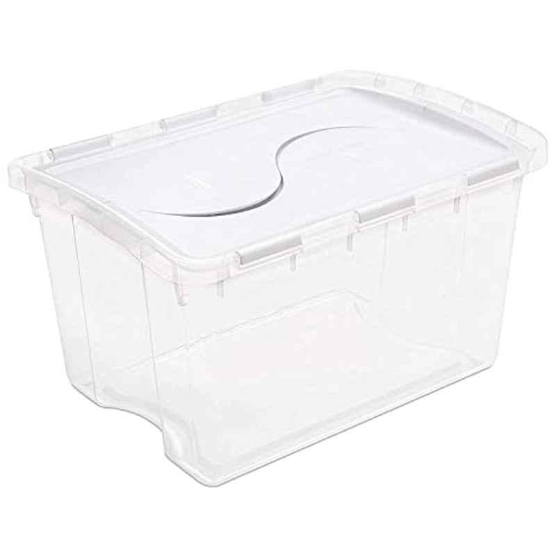 Sterilite 48 Quart Plastic Clear Hinged Lid Storage Box