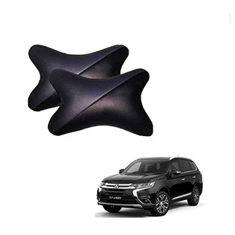Kozdiko 2 Pcs Memory Foam Grey & Black Car Neck Rest Cushion Pillow Set for Mitsubishi Outlander