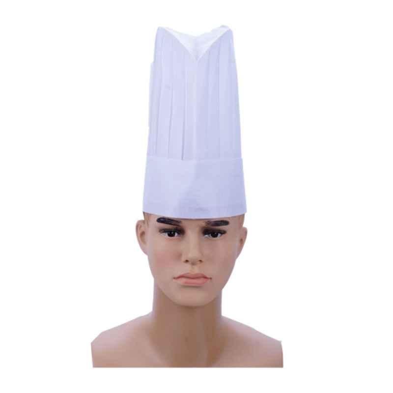 Hotpack 50Pcs 10 inch Non Woven Round Chef Hat Set, NWCHEFHAT10