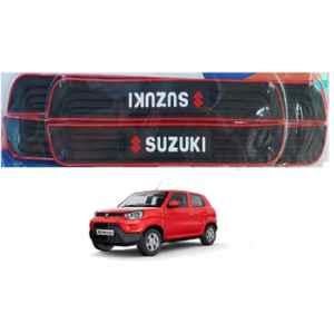 SureStrive 4 Pcs PVC & Rubber Black Car Door Sill Plate Set for Maruti Suzuki Spresso All Model