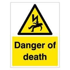 SUNSIGNS 900x457mm Vinyl & Acrylic Sandwich Danger of Death Signage, SN0033VNLM1HPIDAW