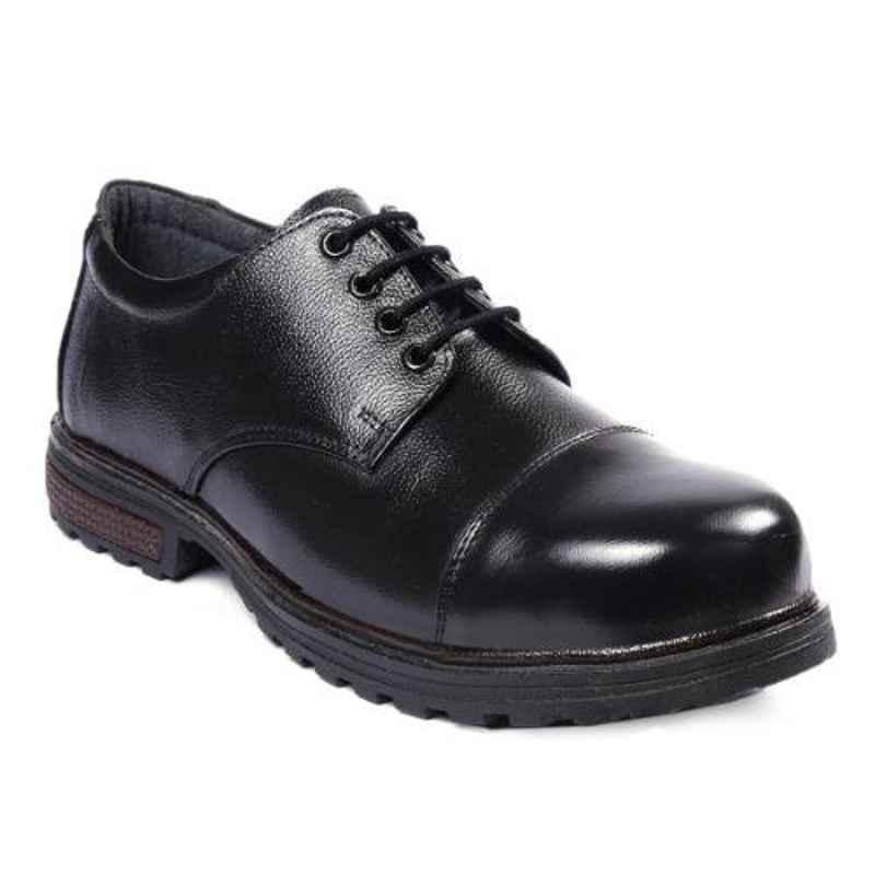 Rich Field SGS1130BLK Leather Low Ankle Steel Toe Black Work Safety Shoes, Size: 6
