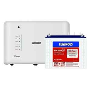 Luminous iCon 1100 900VA 12V Pure Sine Wave Inverter & Red Charge RC25000 200Ah Tall Tubular Battery Combo