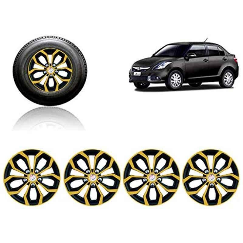 Auto Pearl 4 Pcs 14 inch ABS Golden & Black Car Wheel Cover Set for Maruti Suzuki Swift Dzire T3