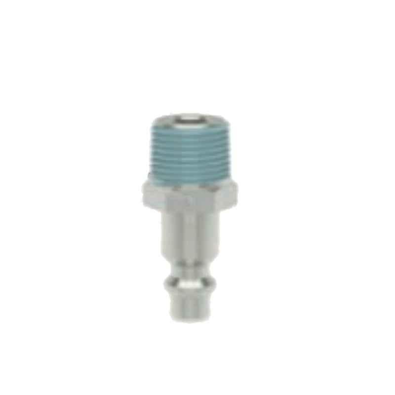 Ludecke ESAI38NAS R3/8 Single Shut Off Industrial Quick Plug with Tapered Male Thread Connect Coupling