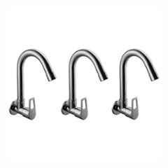 Fastgear Brass Chrome Finish Silver Sink Tap, FG1903 (Pack of 3)