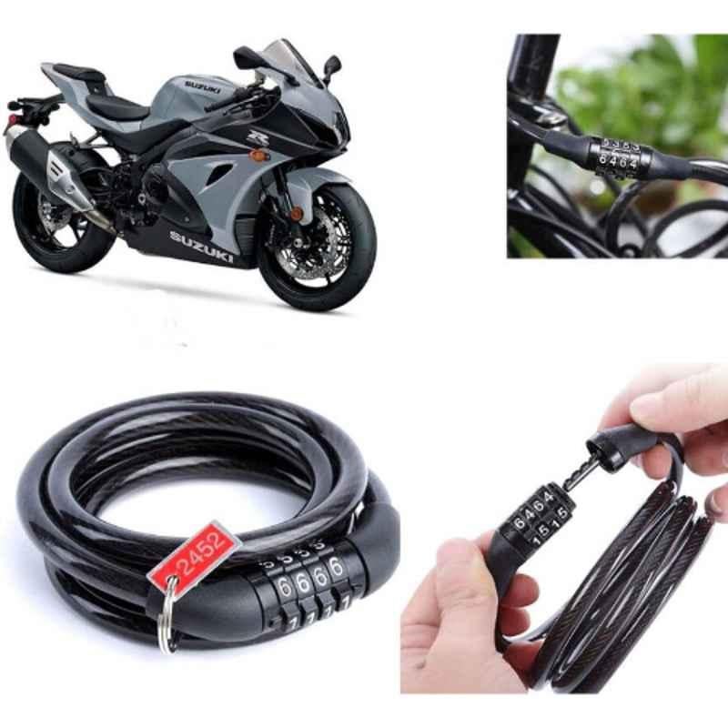 Auto Pearl PVC & Plastic Black Combination Cable Lock for GSX R1000