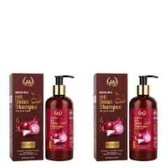 Medisum Biotech 2 Pcs 300ml Red Onion Shampoo Set for Strengthens Hair Roots & Reduces Hair Fall