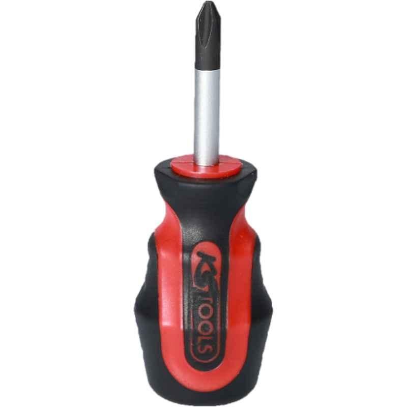 KS Tools Ergotorque Plus PH2 CrV Stubby Screwdriver for Phillips Screws PH, 159.1026