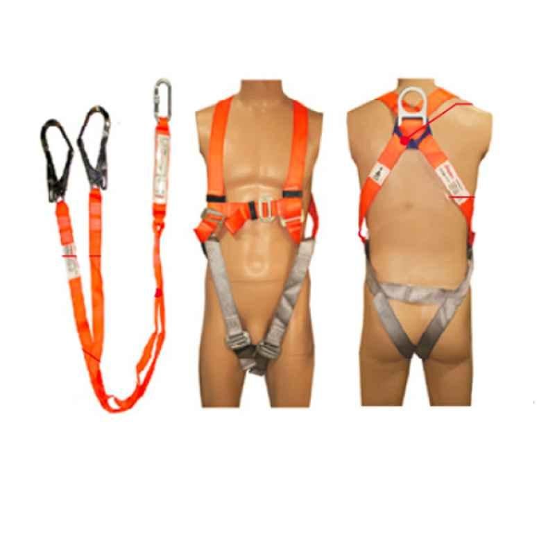 Safemax Orange & Grey Polyester 23kN Full Body Harness, SE500