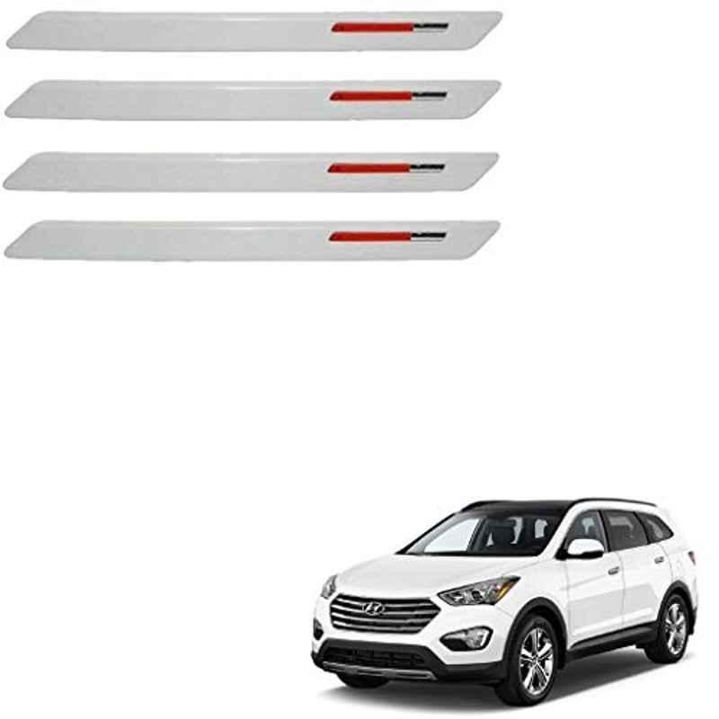 Kozdiko 4 Pcs White & Red Designer Car Bumper Protector Set for Hyundai Santafe, KOZ-65919