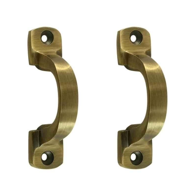 Mix & Match Victorian 3 inch Cast Iron Brass Antique Finish Cabinet Pull Handle for Wardrobe, Cupboard & Window (Pack of 2)