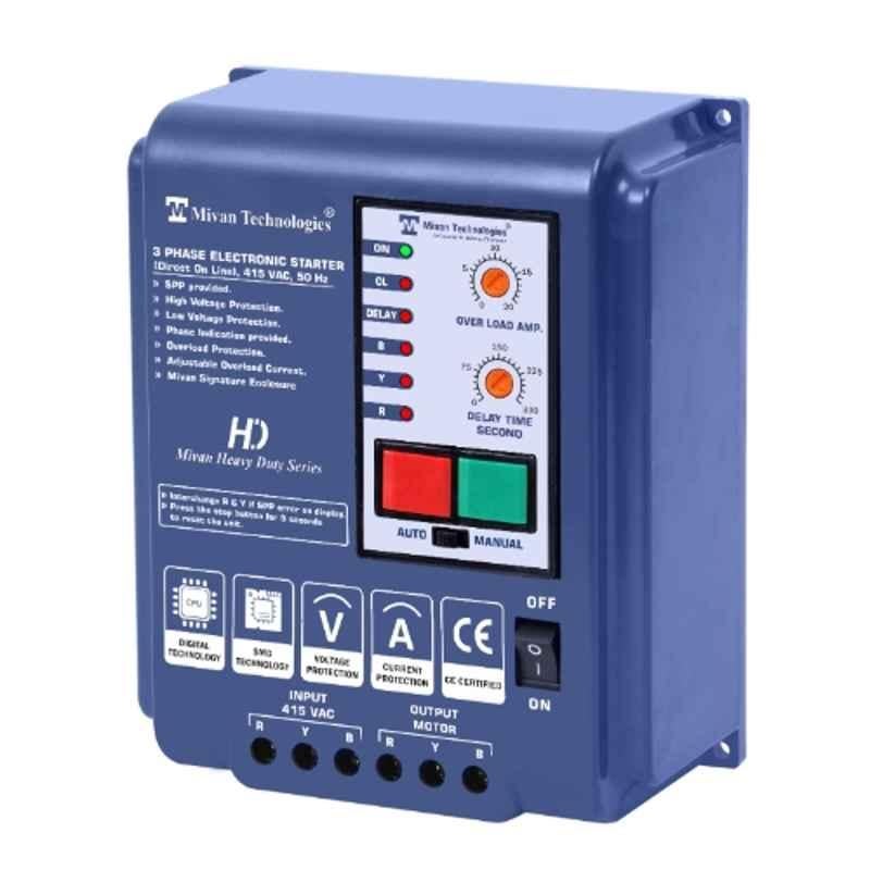 Mivan Technologies STS 415VAC 30Amp Three Phase DOL Electronic Starter & Auto Switch Timer