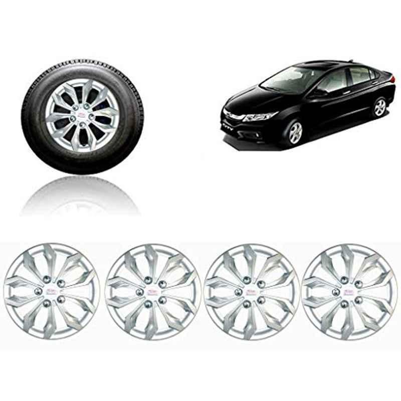 Auto Pearl 4 Pcs 15 inch ABS Silver Car Wheel Cover Set for Honda Idtec