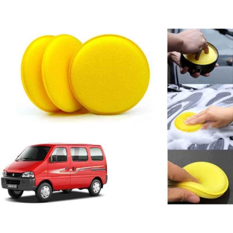 Auto Pearl Polyurethane Beige Washing & Waxing Polish Foam Sponge for Eeco (Pack of 3)