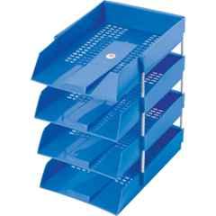 Omega 4 Compartment Plastic Blue Office Tray, 1718PP