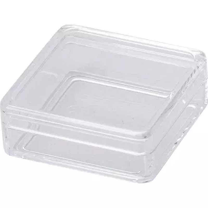 Lab Plus Styrene Square Case Polystyrene Transparent, LP-10163 (Pack of 50)