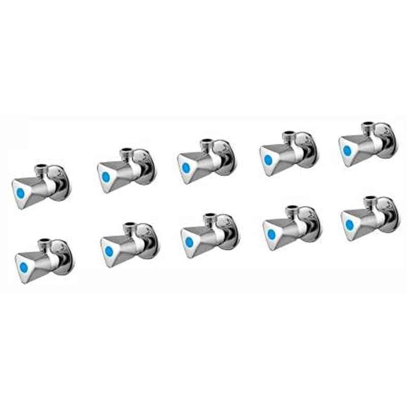 Spazio Smartbuy Stainless Steel Chrome Finish Tripod Angle Valve with Wall Flange (Pack of 10)