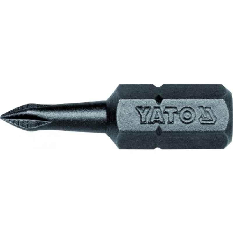 Yato 5 Pcs PH1x25mm 1/4 inch Drive Non Slip Cross Screwdriver Bit Set, YT-7807