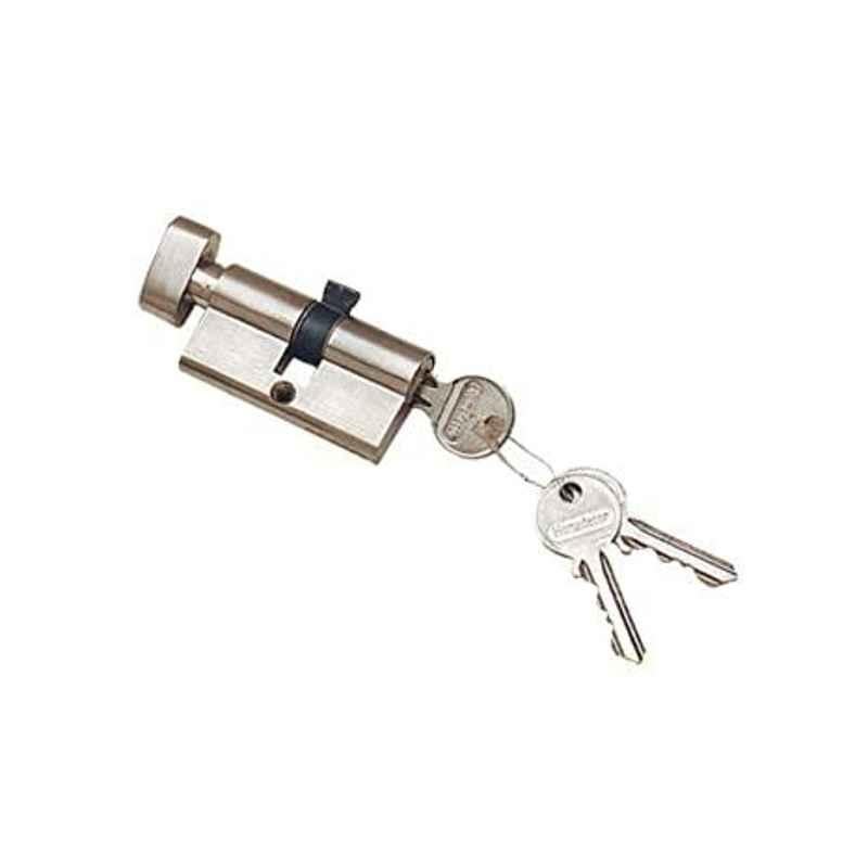 Smart Shophar 60mm Brass & Steel Nickel Silver Davo Cylinderical Lock Knob, SLK18CL-Davo-KBNS-P1
