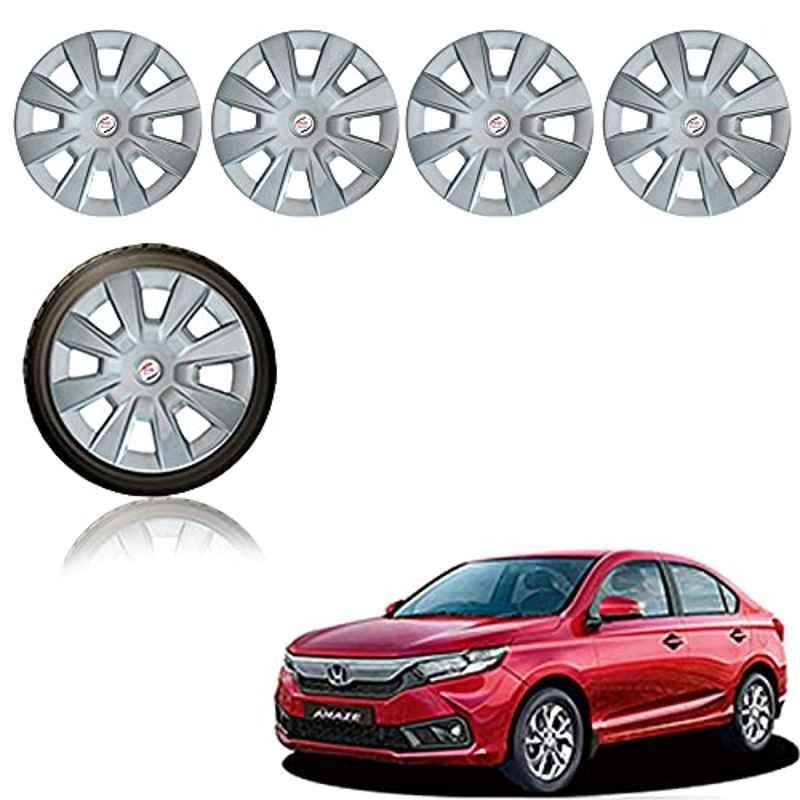 Auto Pearl 4 Pcs 14 inch ABS Silver Premium Car Wheel Cover Set for Honda Amaze 2018