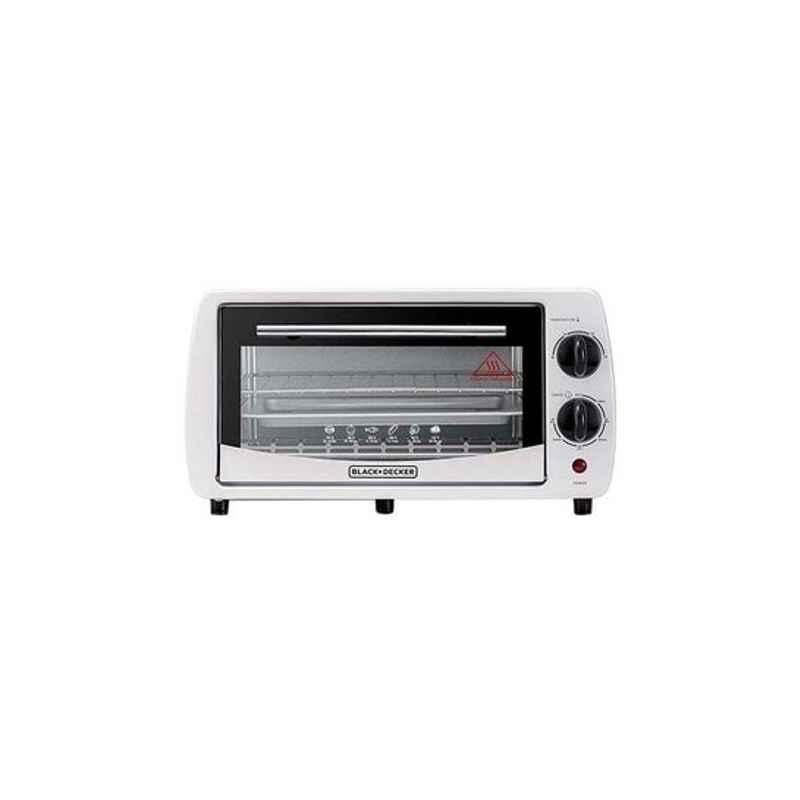 Black & Decker 800W White Toaster Oven Multifunction with Double Glass & Rotisserie for Toasting, TRO9DG-B5
