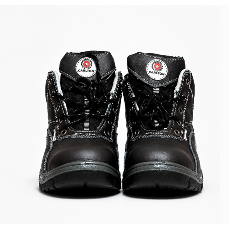 Darit Carlton Leather Steel Toe Black Work Safety Shoes, ES-7-8, Size: 8