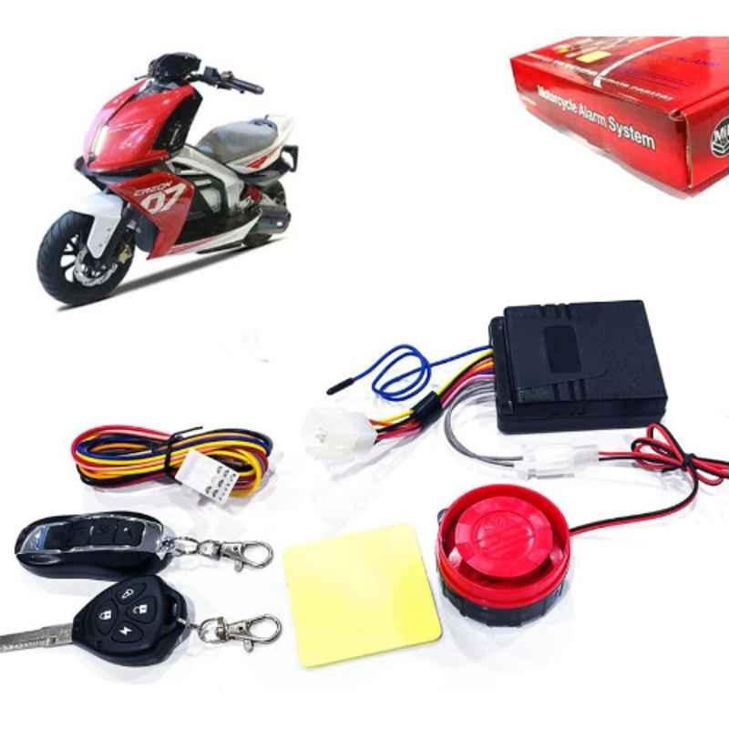Auto Pearl 12V Black Two-Way Anti Theft Motorcycle Alarm Kit with 2 Pcs Remote for Creon