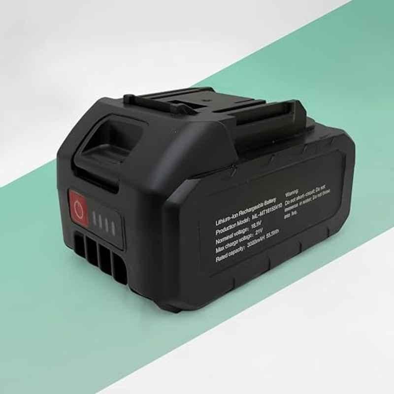 Plantex Lithium-lon Rechargeable Battery/Nominal Voltage 18.5V and Max Charge Voltage 21V/Rated Capacity 3000mAH 55.5Wh ML-MT18155V10 Black
