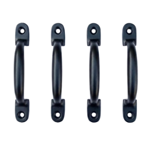 Mix & Match Hotbad 4 inch Cast Iron Black Matte Finish Cabinet Pull Handle for Wardrobe, Cupboard & Window (Pack of 4)