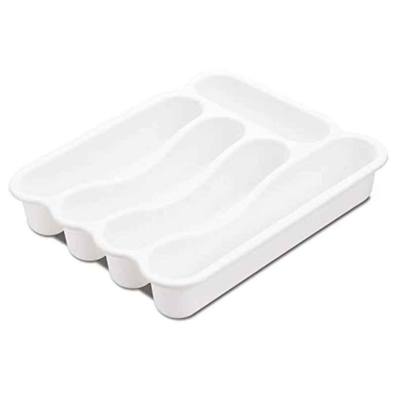 Sterilite Plastic White 5 Compartments Cutlery Tray, 111144