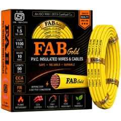Fabgold 1.5 Sqmm Yellow FR PVC Multi Strand Electrical Wire, FABGOLD16, Length: 90m