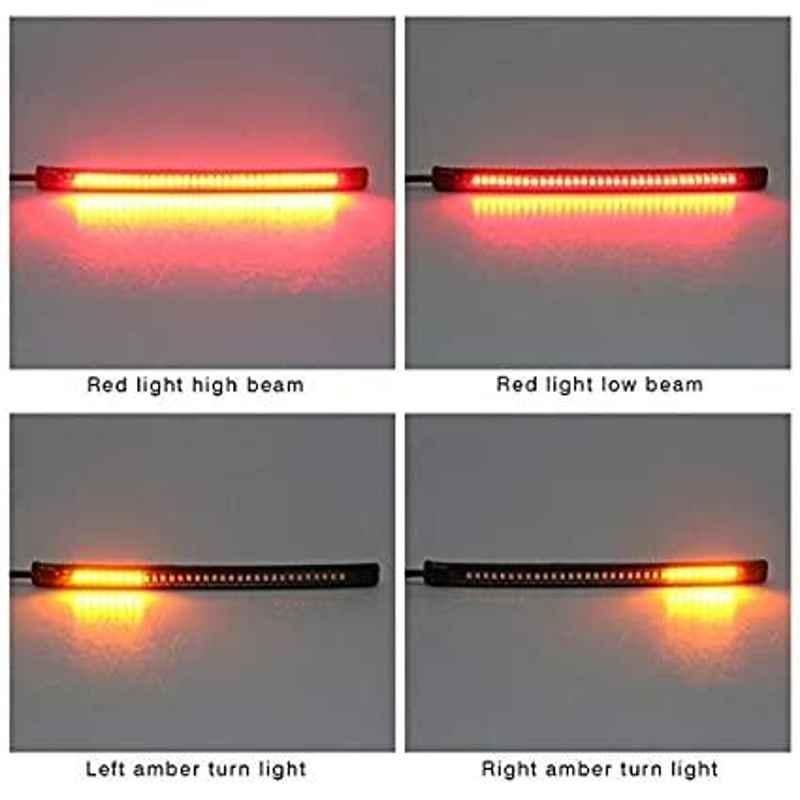 Meenu Arts Led Bar Bike Brake Tail Light and Left/Right Turn Signal Lamp for Bajaj Pulsar 200Ns - Pack of 2