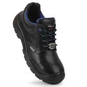 Liberty Surksha-1AL Leather Low Ankle Steel Toe Black Safety Shoes, Size: 7