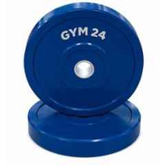 GYM24 Equipment 2 Pcs 15kg Rubber Blue Bumper Plate Set