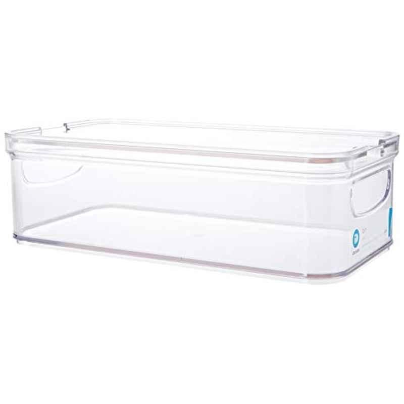 Plastic Clear Stackable Refrigerator & Pantry Bin with Sliding Tray