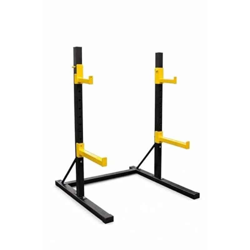 GYM24 Equipment Black & Yellow Heavy Duty Squat Rack