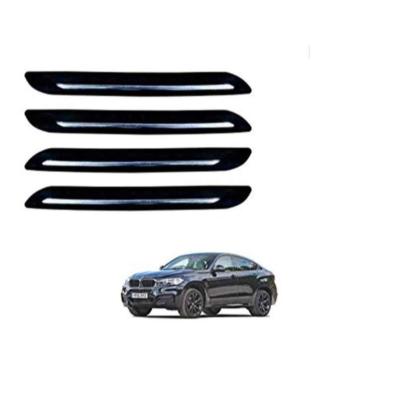 Kozdiko 4 Pcs PVC Black Car Bumper Protector Set with Chrome Strip for BMW X6