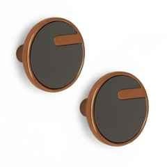 Plantex Knobs for Drawers/Drawer Knobs/Round Knob for Cabinets/Pull-Push Knob for Kitchen/Bedroom/Drawer (Pack of 2) SH-433, Rose Gold & Grey