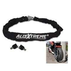 AllExtreme EXBHCL1 Stainless Steel Black Anti-Theft Luggage & Helmet Secure Chain Lock with 2 Keys