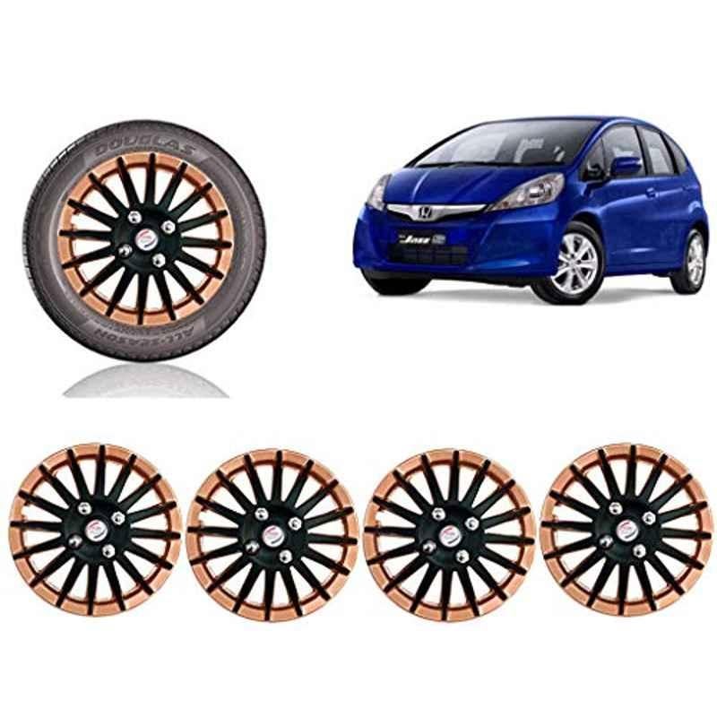 Auto Pearl 4 Pcs 14 inch ABS Camry Copper & Black Car Wheel Cover Set for Honda Jazz E