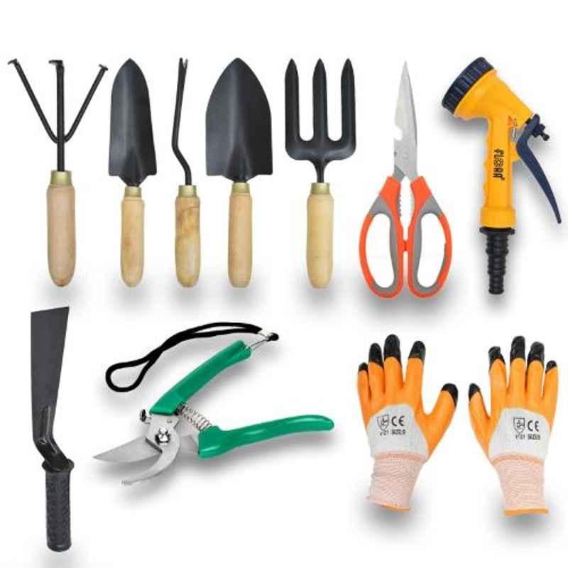 Goniry 10 Pcs Gardening Tool Kit with Wooden Handle, GOR0014