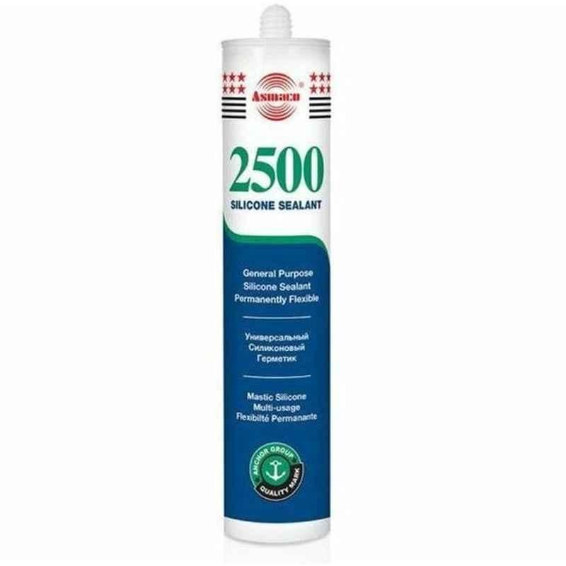 Asmaco General Purpose Silicone Sealant, 2500, -20 to 110 deg C, White
